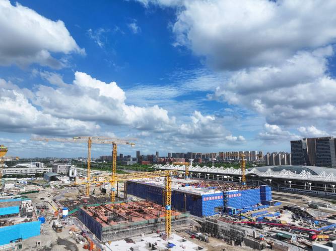 新建沪宁合高铁南通站站房建设稳步推进 奏响长三角交通枢纽建设强音